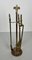Neoclassical Brass Fireplace Tools with Lily Flowers, Set of 4 1