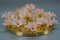 Italian 6-Light Flush Mount in Brass with Light Pastel Pink Murano Glass Flowers, 1970s 9