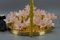 Lampada da incasso a sei luci in vetro di Murano con fiori rosa pastello e ottone, Italia, anni '70, Immagine 19