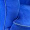 Italienische Shell Armlehnstühle mit Gestell aus Stoff & Holzbeinen in Blau, 1950er, 2er Set 14