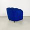 Italian Shell Armchairs in Electric Blue Fabric and Wooden Legs, 1950s, Set of 2, Image 8