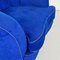 Italienische Shell Armlehnstühle mit Gestell aus Stoff & Holzbeinen in Blau, 1950er, 2er Set 10