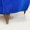 Italienische Shell Armlehnstühle mit Gestell aus Stoff & Holzbeinen in Blau, 1950er, 2er Set 19