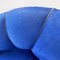 Butacas italianas Shell de tela azul eléctrico y patas de madera, años 50. Juego de 2, Imagen 16
