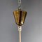 Mid-Century Modern Italian Golden Plastic and Fluted Glass Ceiling Lamp, 1950s 4