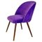 Butaca danesa Mid-Century de madera de haya y terciopelo morado, años 60, Imagen 1