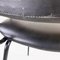 Modern Italian Chair in Metal and Black Leather with Arms, 1960s 14