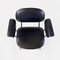 Modern Italian Chair in Metal and Black Leather with Arms, 1960s 7