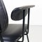 Modern Italian Chair in Metal and Black Leather with Arms, 1960s 10