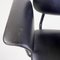 Modern Italian Chair in Metal and Black Leather with Arms, 1960s 11