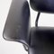 Moderner Italienischer Stuhl aus Metall & Schwarzem Leder mit Armlehnen, 1960er 11