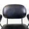 Modern Italian Chair in Metal and Black Leather with Arms, 1960s 8
