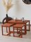 Tavolino da caffè rettangolare e tavolini a incastro, anni '60, set di 3, Immagine 4