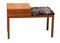 Hall Bench in Teak & Linen Fabric by Viola Gråsten, 1960s, Image 1