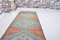 Alfombra de pasillo Oushak colorida tejida a mano, años 60, Imagen 7