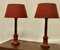 Tall Simulated Marble Bedside Lamps with Shades, 1970s, Set of 2 1