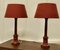 Tall Simulated Marble Bedside Lamps with Shades, 1970s, Set of 2, Image 1