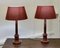 Tall Simulated Marble Bedside Lamps with Shades, 1970s, Set of 2 9