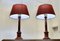 Tall Simulated Marble Bedside Lamps with Shades, 1970s, Set of 2 11