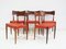 Vintage Dining Chairs in Wood and Leather by Bernhard Pedersen & Son for Christian Linneberg, 1960s, Set of 5, Image 1