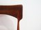 Vintage Dining Chairs in Wood and Leather by Bernhard Pedersen & Son for Christian Linneberg, 1960s, Set of 5 8