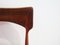Vintage Dining Chairs in Wood and Leather by Bernhard Pedersen & Son for Christian Linneberg, 1960s, Set of 5, Image 8