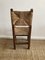 Vintage Stuhl aus Holz mit Stroh 3