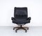 King Chair en Cuir Noir par André Vandenbeuck pour Strässle, 1960s 4