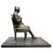 Leonardo Secchi, Sculpture en Bronze, Femme Assise avec un Chien dans ses Bras, 1942 5