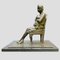 Leonardo Secchi, Sitzende Dame mit Hund im Arm, Bronzeskulptur, 1942 1