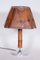 Lampada da tavolo Art Déco in legno di noce, acciaio cromato e carta pergamena, Repubblica Ceca, anni '20, Immagine 4