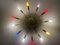 Sputnik Spider Ufo Chandelier in Opal Glass & Brass with 12 Arms, 1950s 14