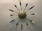 Sputnik Spider Ufo Kronleuchter aus Opalglas & Messing mit 12 Armen, 1950er 1