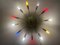 Sputnik Spider Ufo Chandelier in Opal Glass & Brass with 12 Arms, 1950s 15