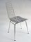 Wire Chairs in Chrome and White Steel Mesh, Set of 4 5