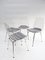 Chaises Wire en Acier Mesh Chrome et Blanc, Set de 4 2