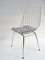 Wire Chairs in Chrome and White Steel Mesh, Set of 4 6
