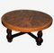 Circular Coffee Table with Tooled Leather Top by Angel Pazmino for Muebles De Estilo, 1970s 1