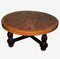 Circular Coffee Table with Tooled Leather Top by Angel Pazmino for Muebles De Estilo, 1970s, Image 1