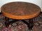 Mesa de centro circular con tablero de cuero labrado de Angel Pazmino para Muebles De Estilo, años 70, Imagen 3