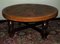 Circular Coffee Table with Tooled Leather Top by Angel Pazmino for Muebles De Estilo, 1970s, Image 6