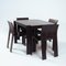 Vintage Dutch Brown Strip Dining Table and Chairs by Gijs Bakker for Castelijn, 1974, Set of 5, Image 1