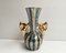Vintage Baroque Ceramic Vase with Deer Stag Shape Handles from H.Bequet, Belgium, 1960s 2