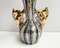 Vintage Baroque Ceramic Vase with Deer Stag Shape Handles from H.Bequet, Belgium, 1960s 4