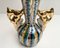 Vintage Baroque Ceramic Vase with Deer Stag Shape Handles from H.Bequet, Belgium, 1960s 5