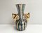 Vintage Baroque Ceramic Vase with Deer Stag Shape Handles from H.Bequet, Belgium, 1960s 1