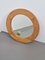 Vintage Scandinavian Pine Wood Round Mirror, 1970s 1