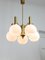 Mid-Century Italian Brass and Opaline Chandelier 3