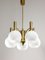 Lustre Mid-Century en Laiton et Opaline, Italie 1