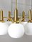 Mid-Century Italian Brass and Opaline Chandelier, Image 10